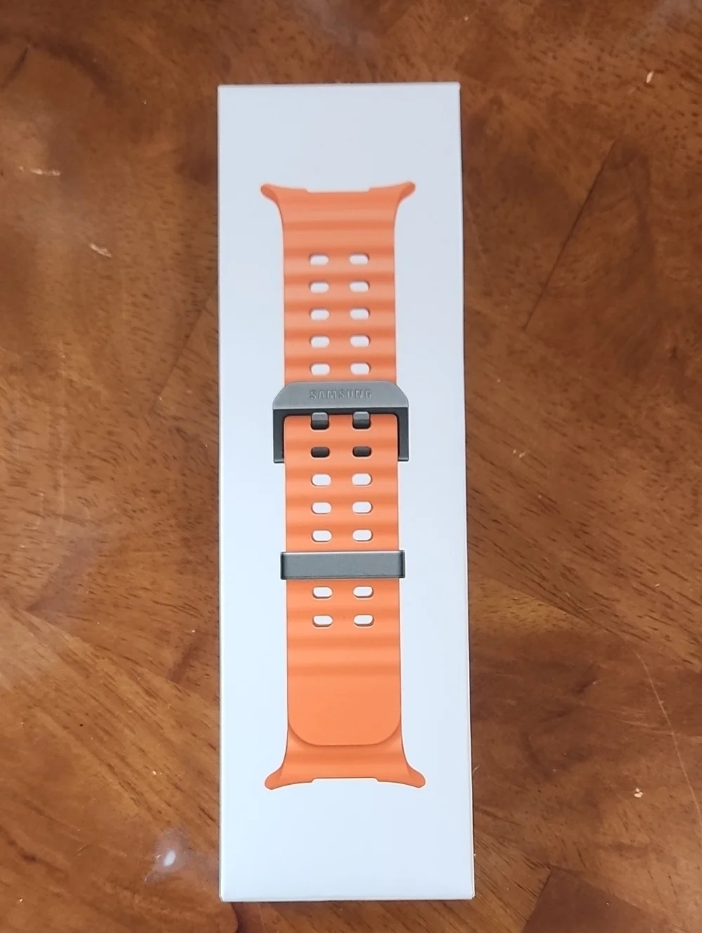 Samsung Orange Silicone Sport Band with Silver Buckle